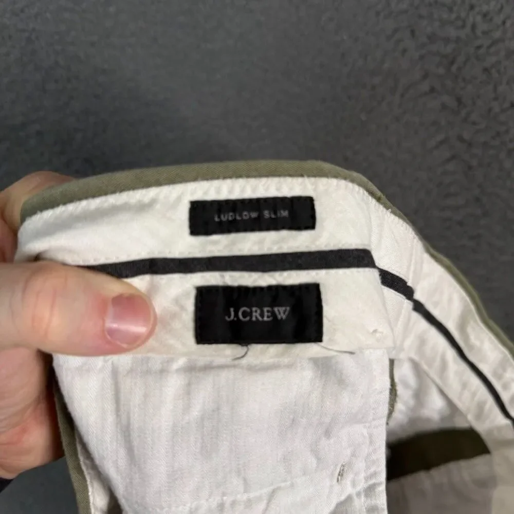 J Crew Pants Mens 32x29 Green Ludlow Slim Fit Larusmiani Chino Preppy Casual
